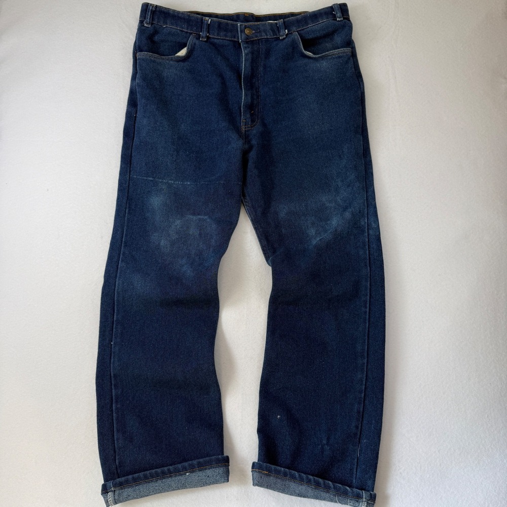 Vintage Levis‎ Blue Tab Jeans Mens 36x30 Relaxed Straight Dark Wash Batwing Tag